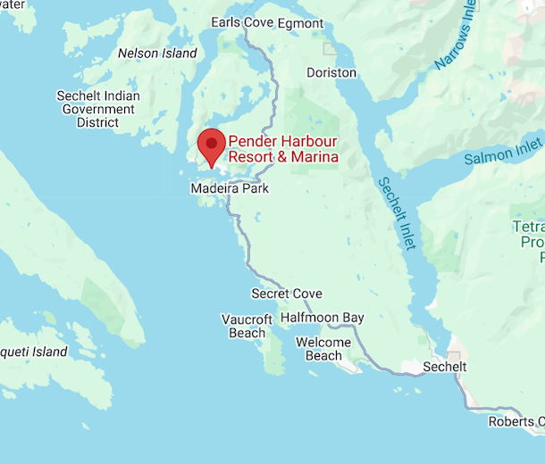 Map of Pender Harbour Resort Location